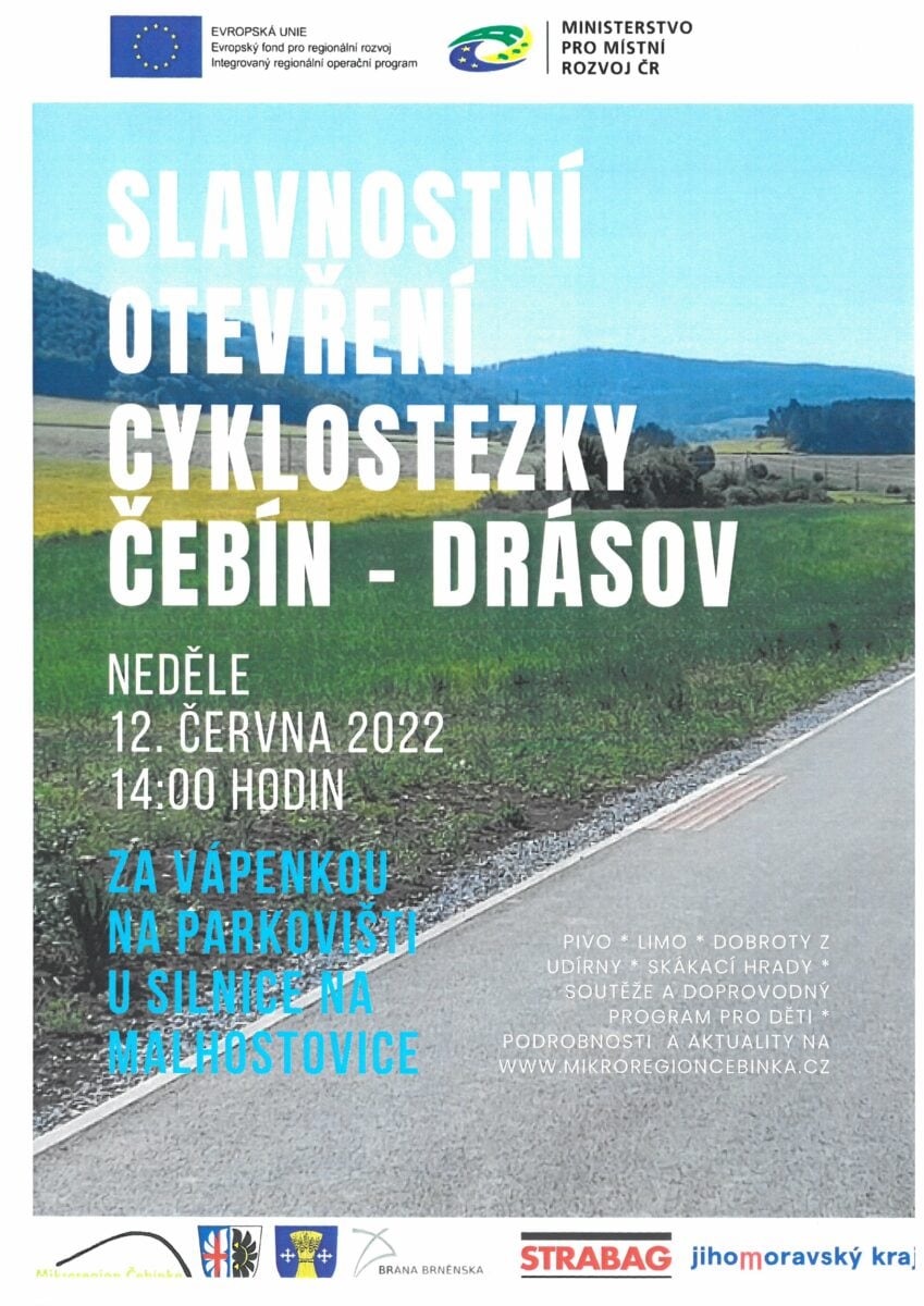 Slavnostní otevření cyklostezky Čebín - Drásov