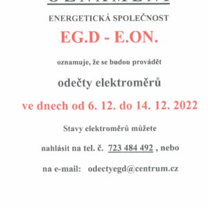 EG.D - EO.N. odečty elektroměrů