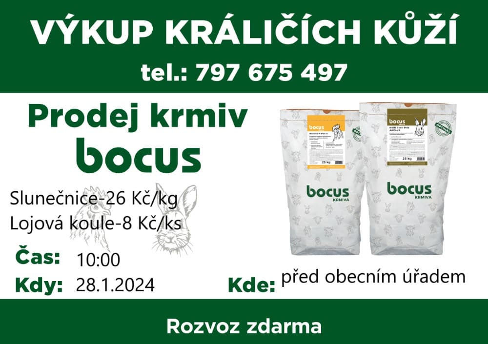 Výkup kraličích kůží a prodej krmiv