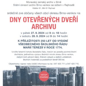 Den otevřených dveří archívu v Rajhradě
