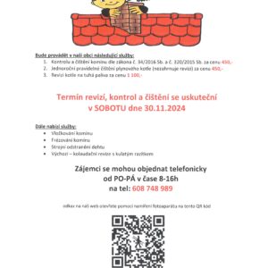 Revize, čištění a kontroly komínů
