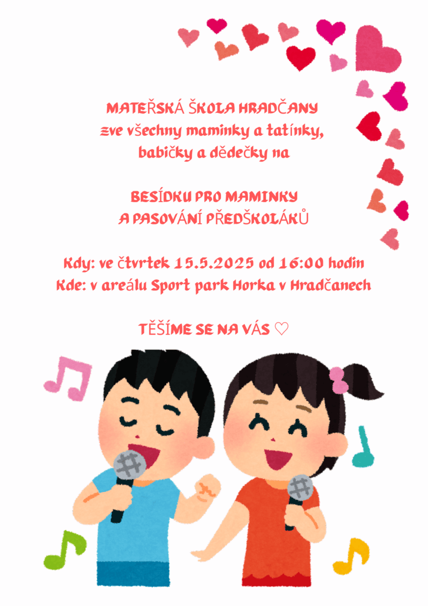 Pozvánka na besídku MŠ Hradčany 15.5.2025