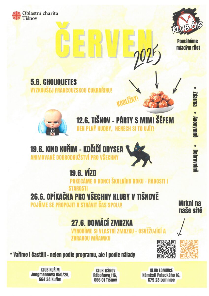 Klub Čas, pomáháme mladým růst