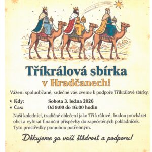 Tříkrálová sbírka v Hradčanech 3.ledna 2026